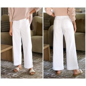 Frank & Eileen $328 Wexford Wide-leg Linen Pants Size 10 NWOT
